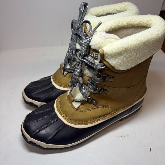 JBU Womens 7.5 M Tan Lizzy Waterproof Faux Fur Lined Ankle Boots DISPLAY IU8 - Picture 4 of 5